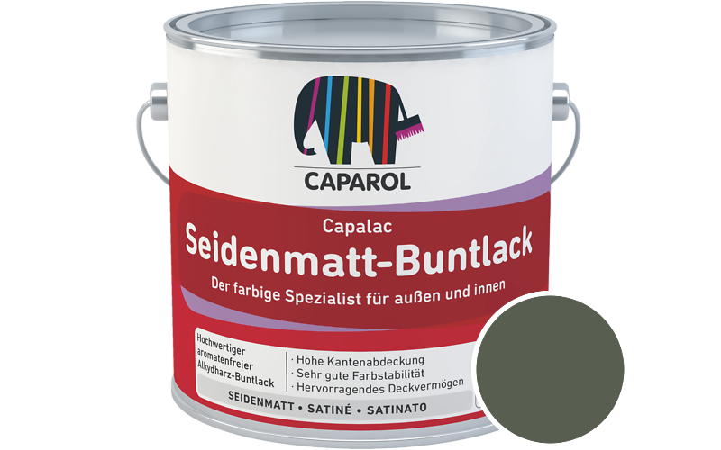 Caparol Capalac Seidenmatt-Buntlack 2,5L Lack / Getnt im Farbton Oase 40