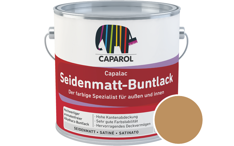 Caparol Capalac Seidenmatt-Buntlack 750ml Lack / Getnt im Farbton Onyx 160
