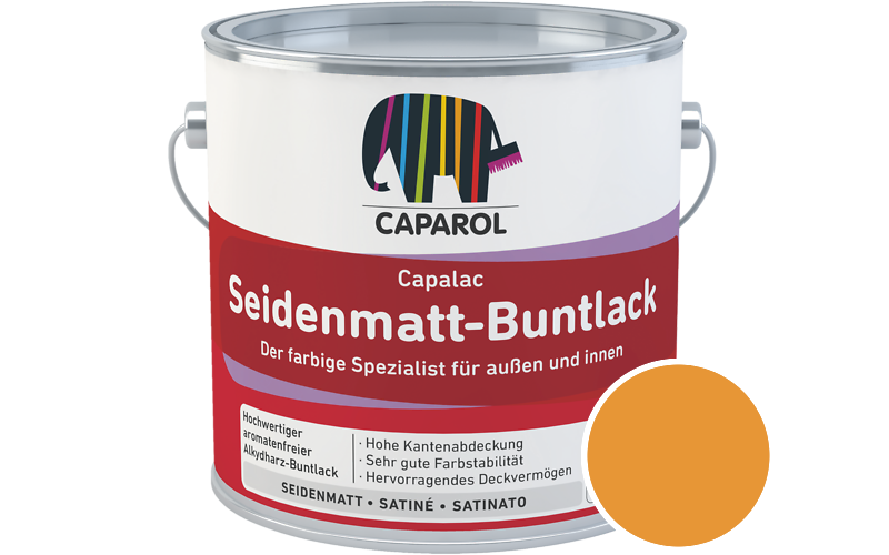 Caparol Capalac Seidenmatt-Buntlack 2,5L Lack / Getnt im Farbton Onyx 220