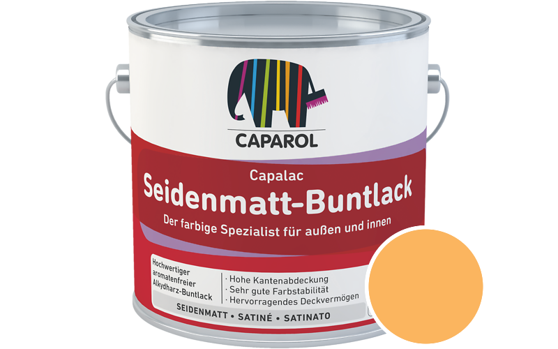Caparol Capalac Seidenmatt-Buntlack 2,5L Lack / Getnt im Farbton Onyx 230