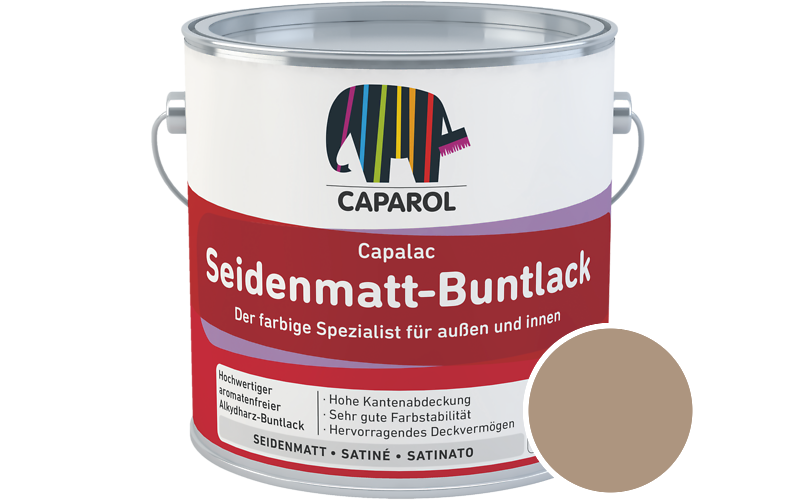 Caparol Capalac Seidenmatt-Buntlack 750ml Lack / Getnt im Farbton Onyx 65