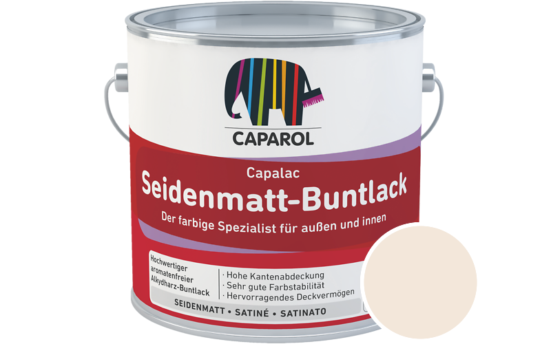 Caparol Capalac Seidenmatt-Buntlack 2,5L Lack / Getnt im Farbton Onyx 90