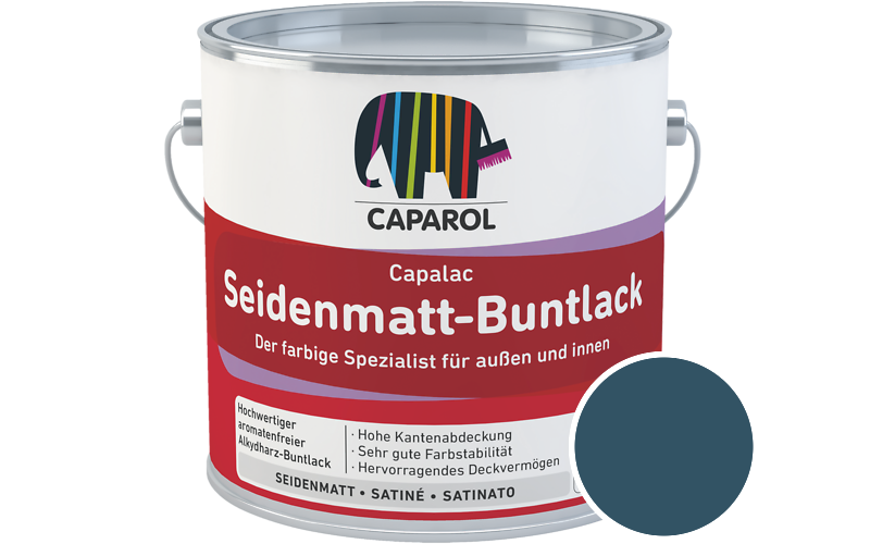 Caparol Capalac Seidenmatt-Buntlack 2,5L Lack / Getnt im Farbton Pacific 125