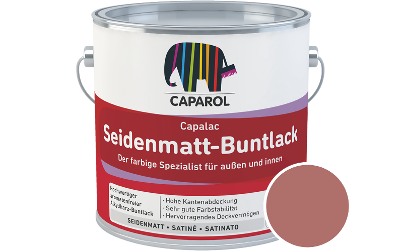 Caparol Capalac Seidenmatt-Buntlack 2,5L Lack / Getnt im Farbton Parma 12