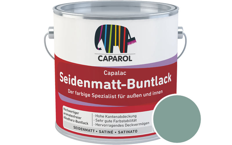 Caparol Capalac Seidenmatt-Buntlack 2,5L Lack / Getnt im Farbton Patina 75
