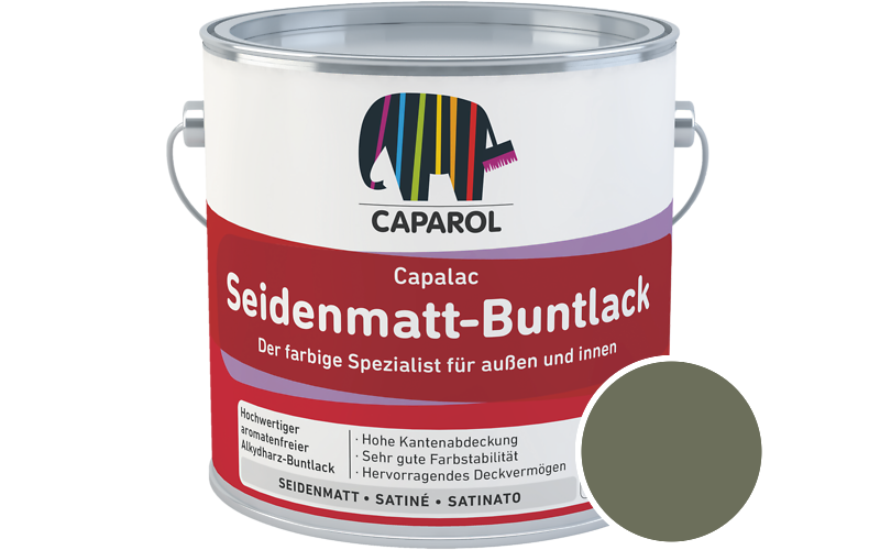 Caparol Capalac Seidenmatt-Buntlack 2,5L Lack / Getnt im Farbton Pinie 10