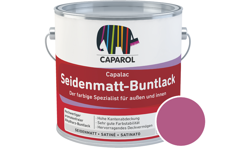 Caparol Capalac Seidenmatt-Buntlack 750ml Lack / Getnt im Farbton Pink 20