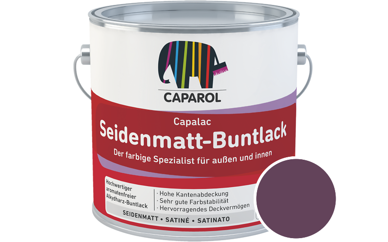Caparol Capalac Seidenmatt-Buntlack 2,5L Lack / Getnt im Farbton Pink 25