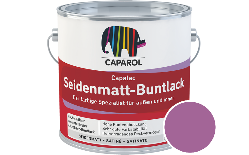 Caparol Capalac Seidenmatt-Buntlack 2,5L Lack / Getnt im Farbton Pink 30