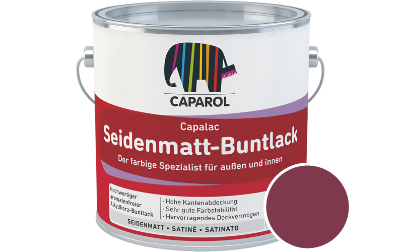 Caparol Capalac Seidenmatt-Buntlack 375ml Lack / Getnt im Farbton Pink 5