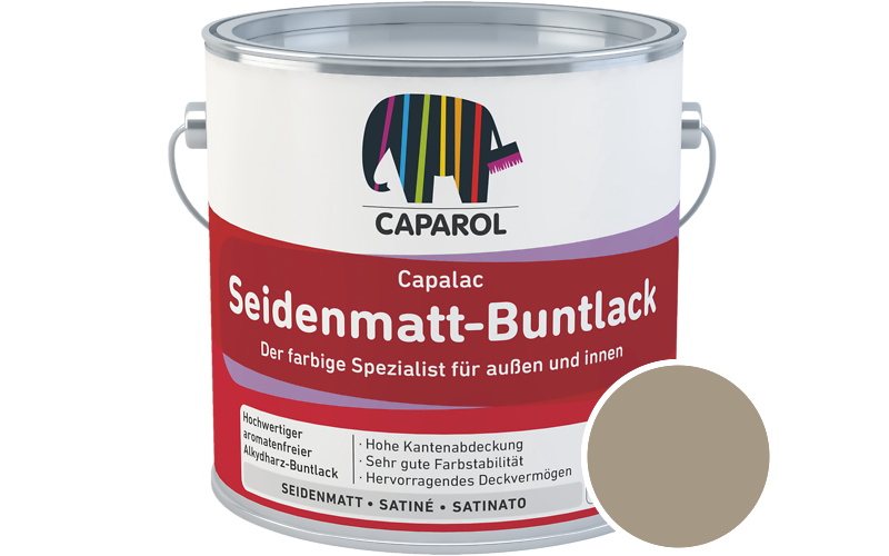 Caparol Capalac Seidenmatt-Buntlack 750ml Getnt im Farbton RAL 1035 Perlbeige (ohne Perleffekt)