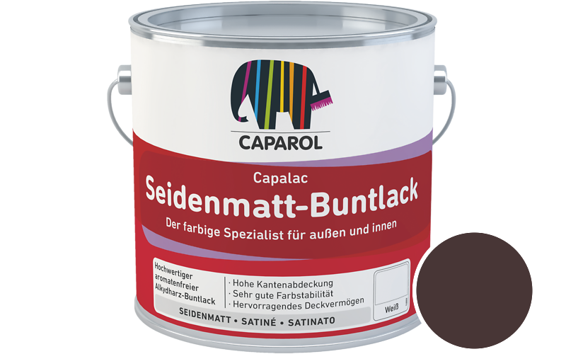 Caparol Capalac Seidenmatt-Buntlack 375ml Lack / Get�nt im Farbton RAL 3007 Schwarzrot