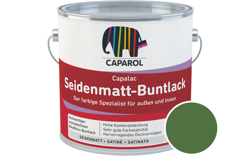 Caparol Capalac Seidenmatt-Buntlack 375ml Lack / Getnt im Farbton RAL 6010 Grasgrn