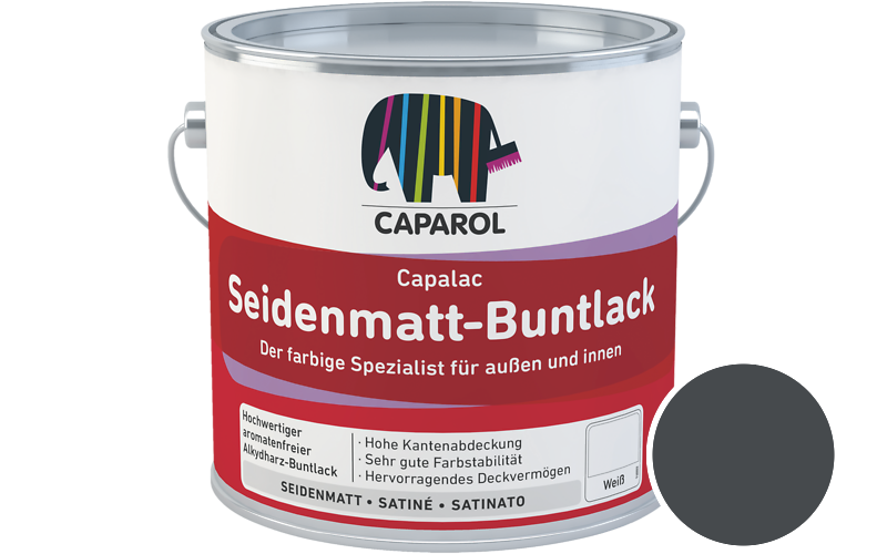 Caparol Capalac Seidenmatt-Buntlack 375ml Lack / Get�nt im Farbton RAL 7016 Anthrazitgrau