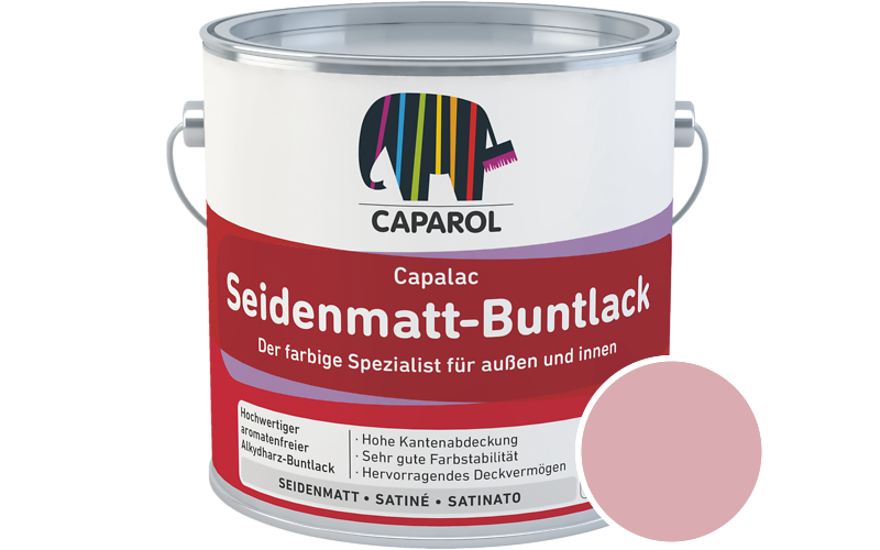 Caparol Capalac Seidenmatt-Buntlack 375ml Lack / Getnt im Farbton Rose 120