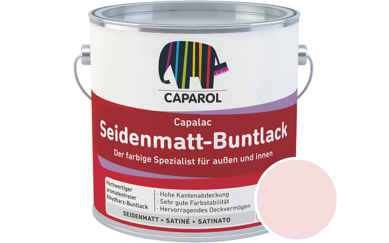 Caparol Capalac Seidenmatt-Buntlack 375ml Lack / Getnt im Farbton Rose 90