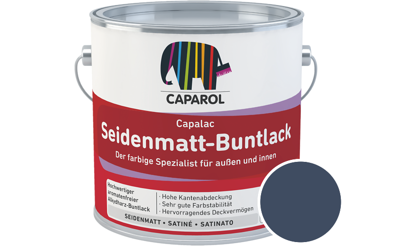 Caparol Capalac Seidenmatt-Buntlack 2,5L Lack / Getnt im Farbton Saphir 35