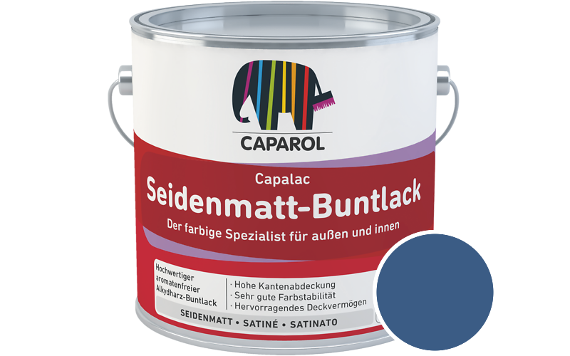 Caparol Capalac Seidenmatt-Buntlack 750ml Lack / Getnt im Farbton Saphir 95