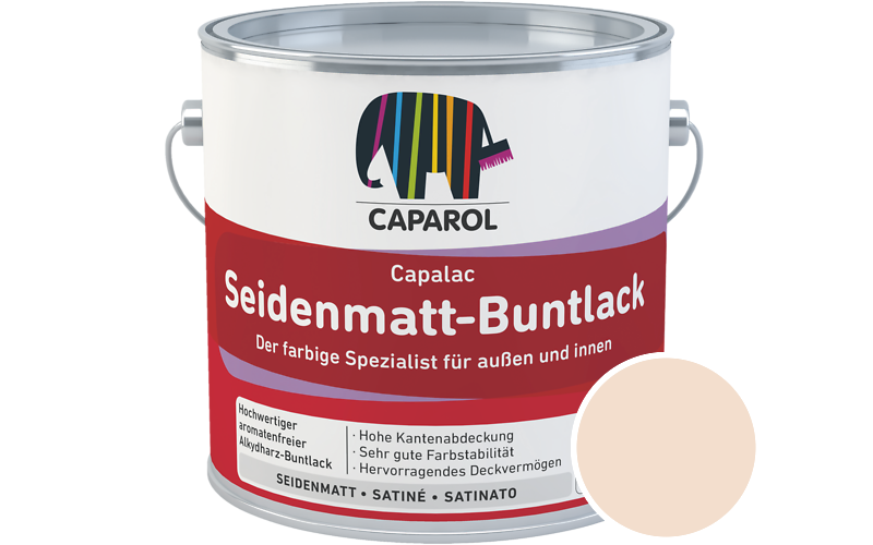 Caparol Capalac Seidenmatt-Buntlack 2,5L Lack / Getnt im Farbton Siena 120