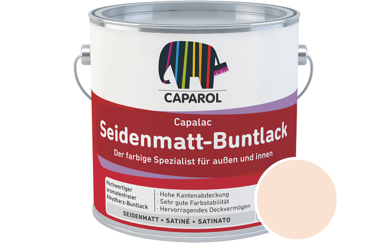 Caparol Capalac Seidenmatt-Buntlack 2,5L Lack / Getnt im Farbton Siena 150