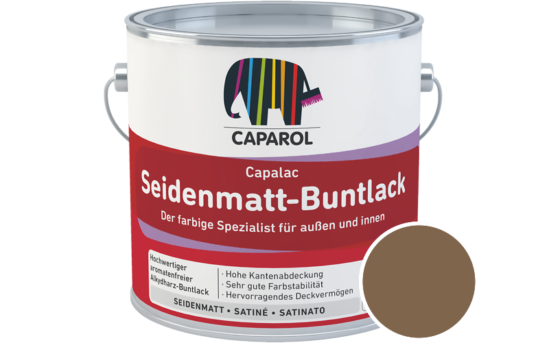 Caparol Capalac Seidenmatt-Buntlack 2,5L Lack / Getnt im Farbton Siena 65