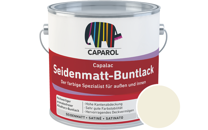 Caparol Capalac Seidenmatt-Buntlack 2,5L Lack / Getnt im Farbton Soja 30