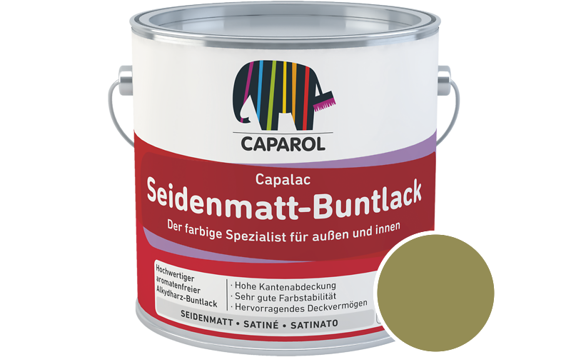 Caparol Capalac Seidenmatt-Buntlack 2,5L Lack / Getnt im Farbton Tundra 105
