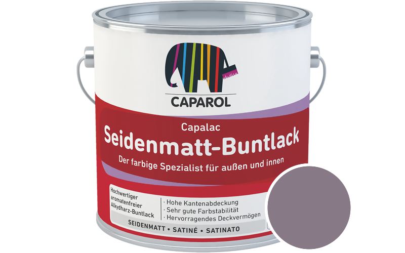 Caparol Capalac Seidenmatt-Buntlack 2,5L Lack / Getnt im Farbton Viola 40