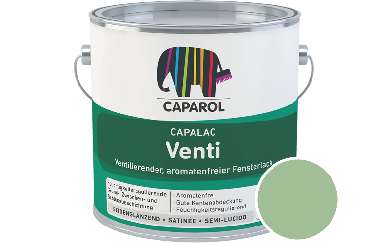 Caparol Capalac Venti Fensterlack 2,5L Lack / Getnt im Farbton Agave 70
