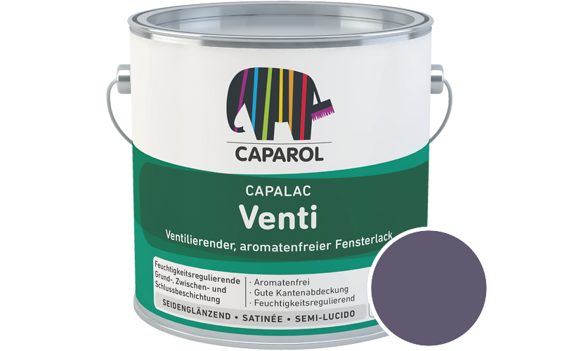 Caparol Capalac Venti Fensterlack 2,5L Lack / Getnt im Farbton Amethyst 100