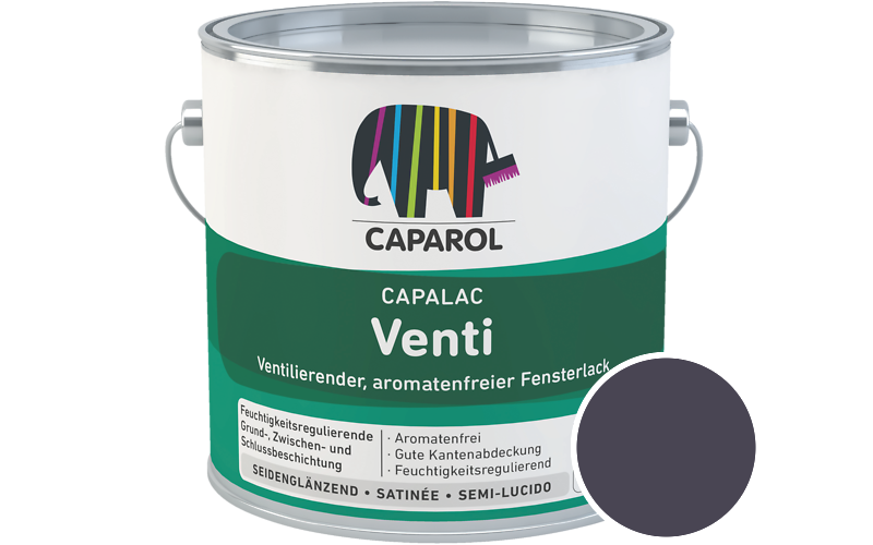 Caparol Capalac Venti Fensterlack 2,5L Lack / Getnt im Farbton Amethyst 65