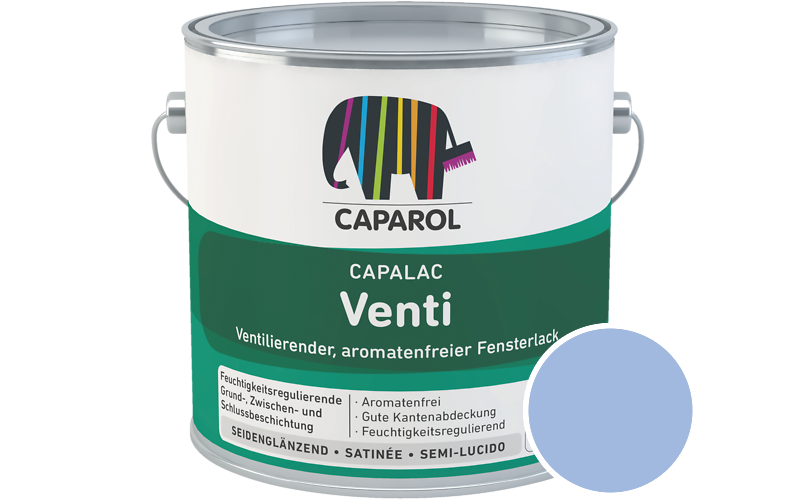 Caparol Capalac Venti Fensterlack 2,5L Lack / Getnt im Farbton Aquarell 105
