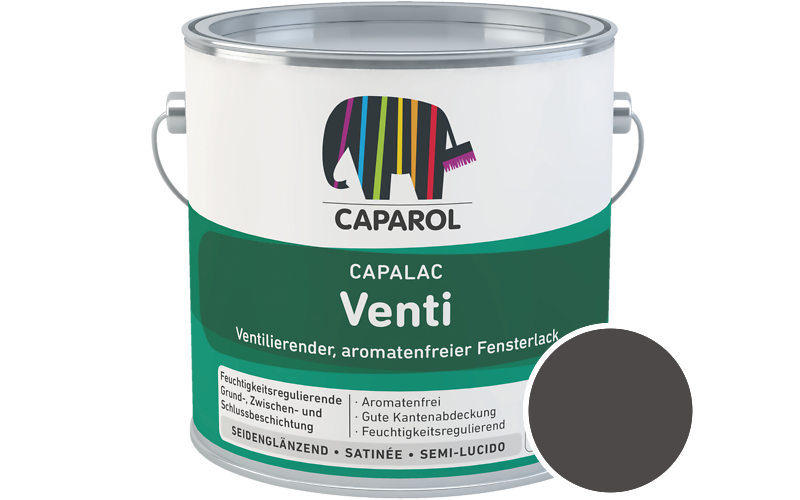 Caparol Capalac Venti Fensterlack 2,5L Lack / Getnt im Farbton Basalt 0