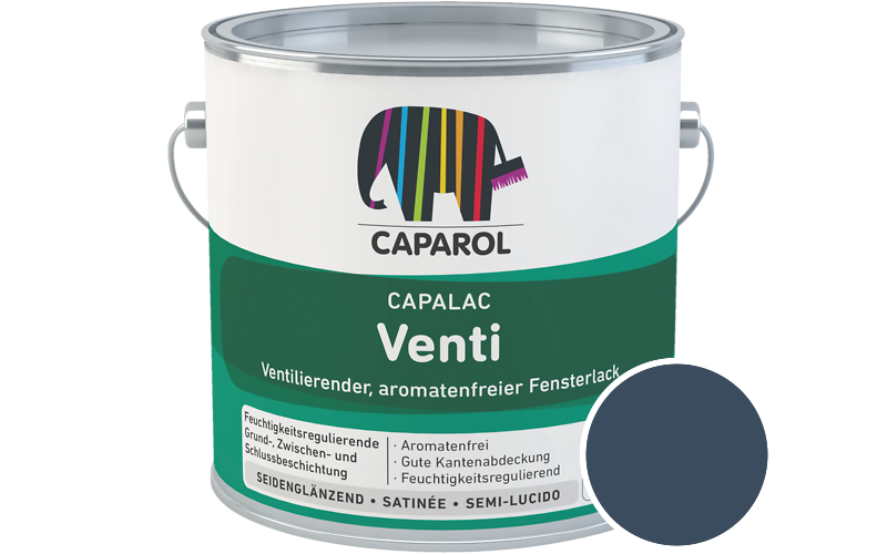 Caparol Capalac Venti Fensterlack 2,5L Lack / Getnt im Farbton Blu 25