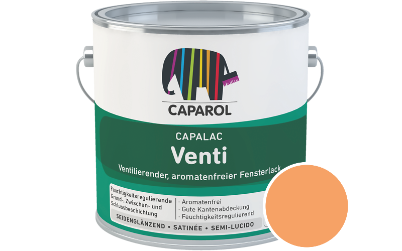 Caparol Capalac Venti Fensterlack 2,5L Lack / Getönt im Farbton Ceramic 100
