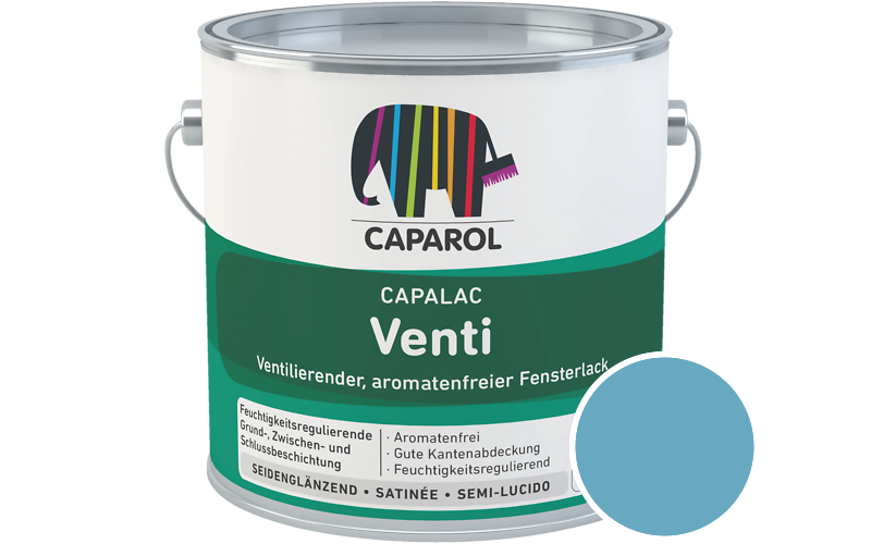 Caparol Capalac Venti Fensterlack 2,5L Lack / Getnt im Farbton Coelin 105