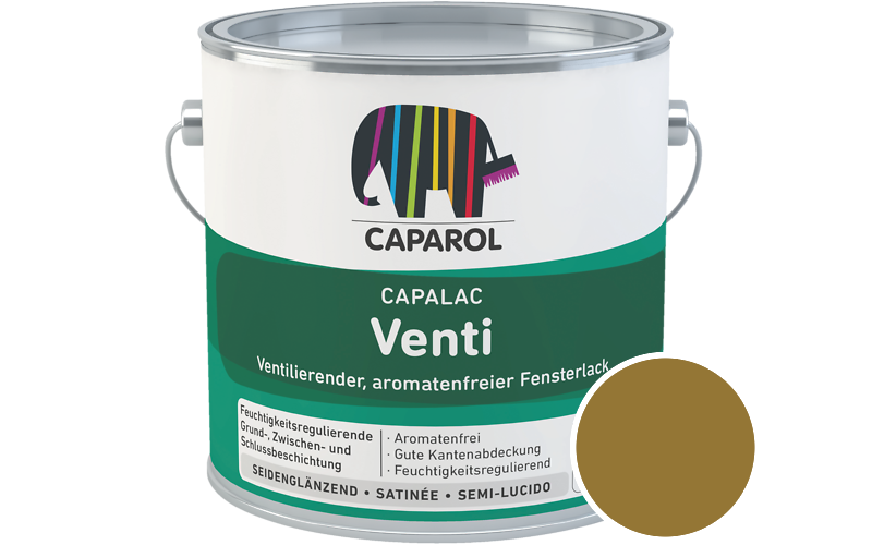 Caparol Capalac Venti Fensterlack 2,5L Lack / Getnt im Farbton Curcuma 35