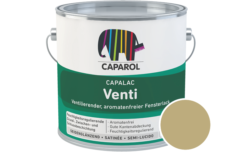 Caparol Capalac Venti Fensterlack 2,5L Lack / Getnt im Farbton Curry 40