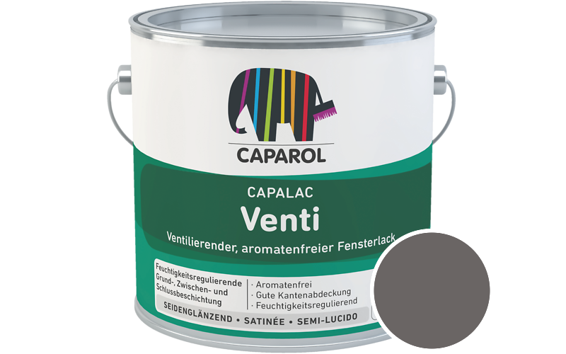 Caparol Capalac Venti Fensterlack 2,5L Lack / Getnt im Farbton Ferro 15