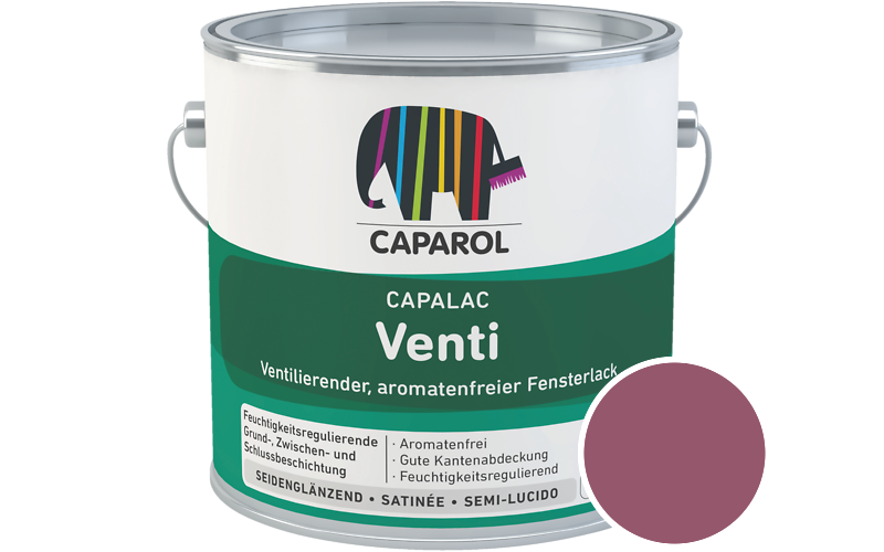 Caparol Capalac Venti Fensterlack 2,5L Lack / Getnt im Farbton Flamenco 130