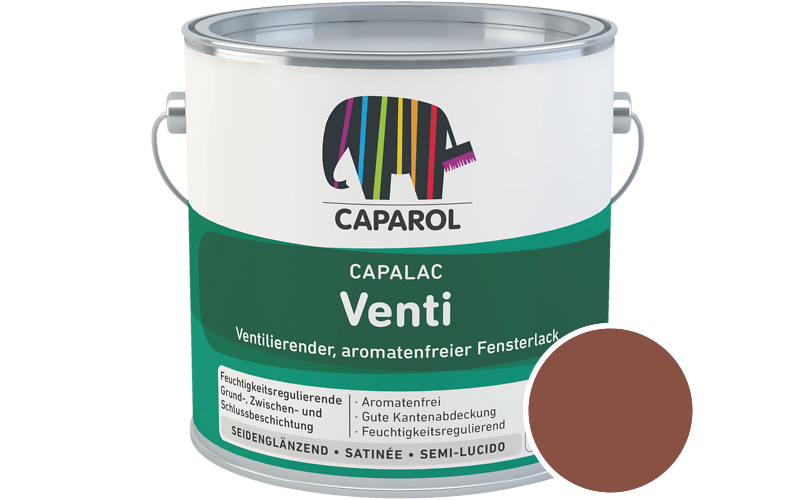 Caparol Capalac Venti Fensterlack 2,5L Lack / Getnt im Farbton Granat 0