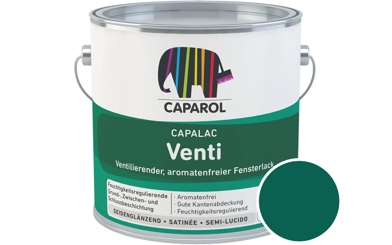 Caparol Capalac Venti Fensterlack 2,5L Lack / Getönt im Farbton Grün Ava