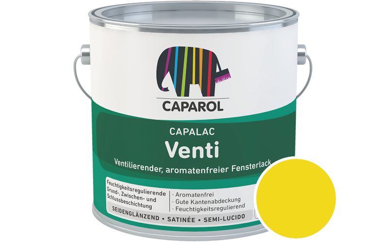 Caparol Capalac Venti Fensterlack 2,5L Lack / Getnt im Farbton Grngelb Ava