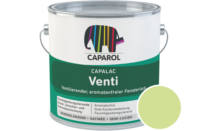Caparol Capalac Venti Fensterlack 2,5L Lack / Getnt im Farbton Herba 50
