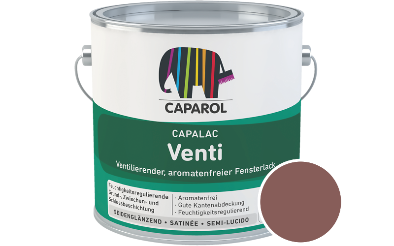 Caparol Capalac Venti Fensterlack 2,5L Lack / Getnt im Farbton Korall 115