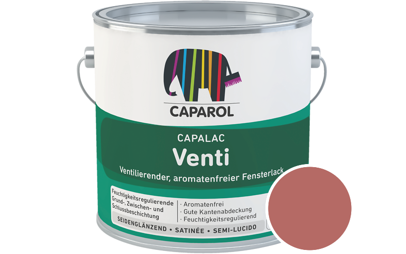 Caparol Capalac Venti Fensterlack 750ml Lack / Getnt im Farbton Korall 140