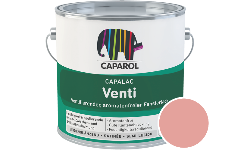 Caparol Capalac Venti Fensterlack 2,5L Lack / Getnt im Farbton Korall 180