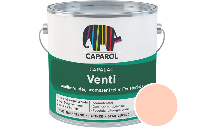 Caparol Capalac Venti Fensterlack 2,5L Lack / Getnt im Farbton Lachs 90