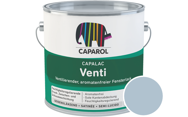 Caparol Capalac Venti Fensterlack 2,5L Lack / Getnt im Farbton Lago 85