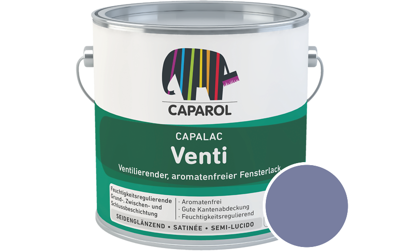 Caparol Capalac Venti Fensterlack 2,5L Lack / Getönt im Farbton Lavendel 100